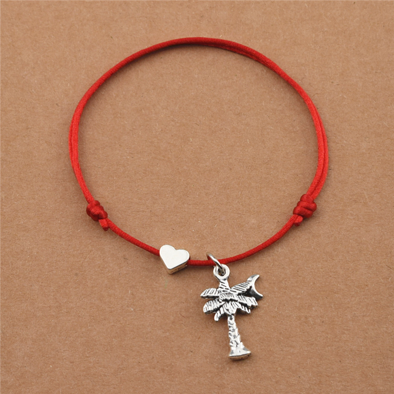Beach Summer Fashion Red Rope Cord Heart Charm Coconut Tree Pendant Bracelets for Women Girls Coconut Palm Jewelry Gifts
Beach Summer Fashion Red Rope Cord Heart Charm Coconut Tree Pendant Bracelets for Women Girls Coconut Palm Jewelry Gifts