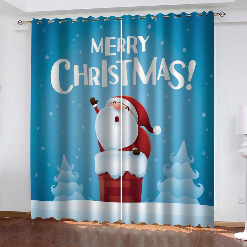 

Luxury Blackout 3D Window Curtains For Living Room Bedroom merry christmas curtains personality, As pic