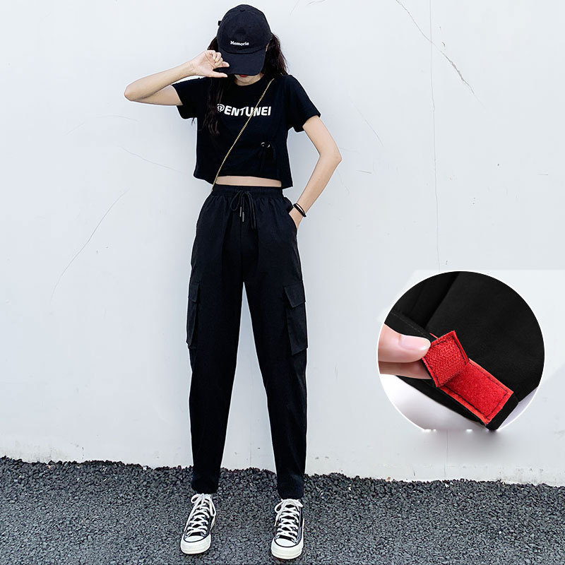 Harajuku Sweatpants Black Womens Joggers Work Cargo Pants Women Streetwear High Waist Punk Plus Size Trousers Sweat Pants 3xl 201111