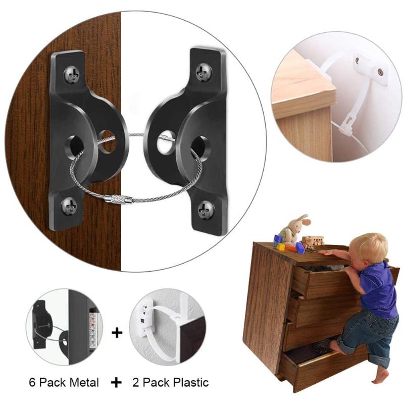 Furniture Anchors Kit Metal Home Baby Anti-Tip Security Lock Restrictor Safe Strap Wall Mounted Secure Protection Kit
Furniture Anchors Kit Metal Home Baby Anti-Tip Security Lock Restrictor Safe Strap Wall Mounted Secure Protection Kit