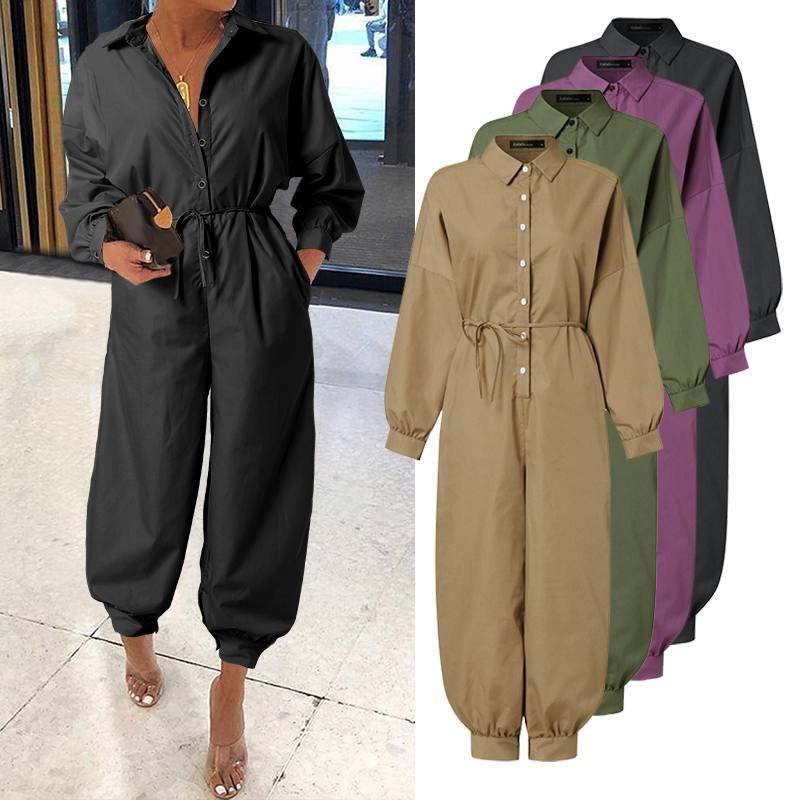 5XL Celmia Cargo Rompers Women Long Sleeve Belted Vintage Jumpsuits 2020 Autumn Lapel Solid Casual Playsuits Buttons Overalls, Black
5XL Celmia Cargo Rompers Women Long Sleeve Belted Vintage Jumpsuits 2020 Autumn Lapel Solid Casual Playsuits Buttons Overalls, Black