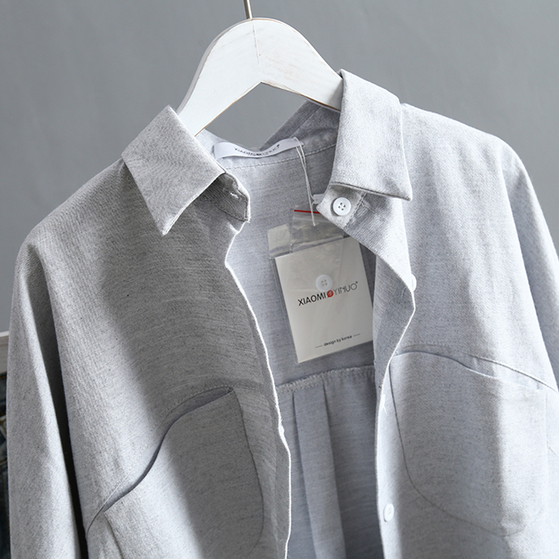 New Long Sleeve Plus Size Solid Blouse Women Shirt Casual Loose Vintage Cardigan Women Blouse Tops Chemisier Femme 6658 50 T200322