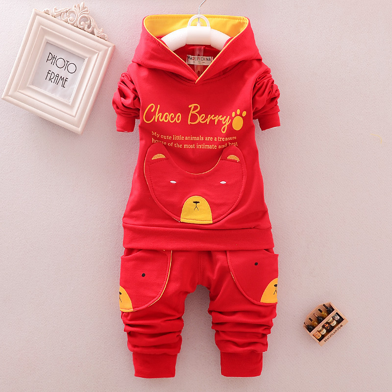 Children Cotton Clothing Sets Kids Hoodies Pants 2Pcs/Sets Fashion Baby Boy Girl Cartoon Hooded Suit Toddler Sport Tracksuit 201127