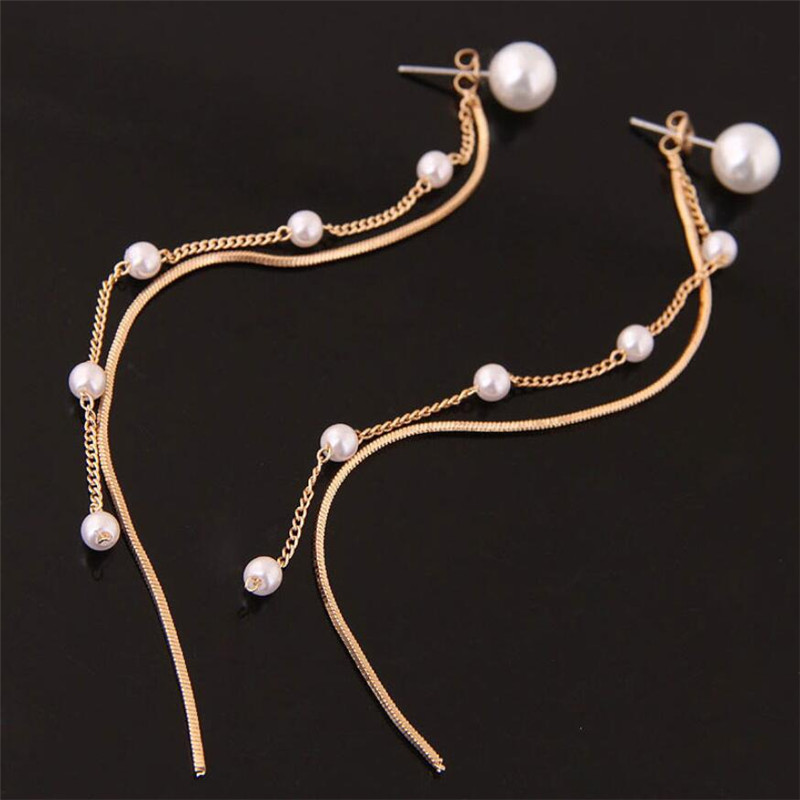 New Vintage Silver Gold Long Chain Earring Simple Pearl Snake Chain Dangle Drop Earrings For Women Tassel Earring
New Vintage Silver Gold Long Chain Earring Simple Pearl Snake Chain Dangle Drop Earrings For Women Tassel Earring