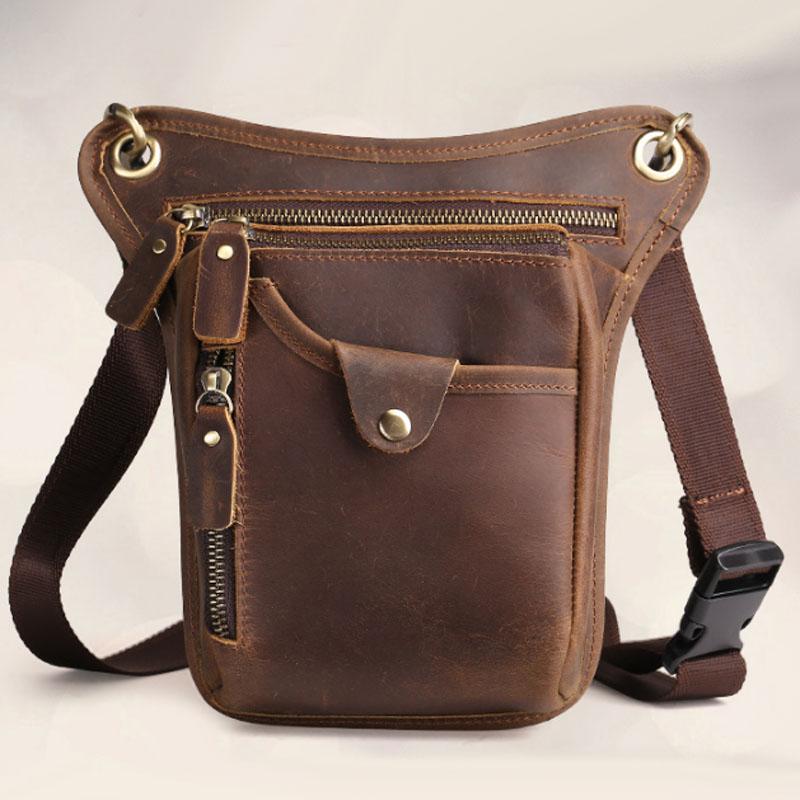 Men's Crazy Horse/Oil Wax Cowhide Leg Drop Bag Men Hip Bum Fanny Belt Pack Vintage Messenger Shoulder Waist Bags, Brown
Men's Crazy Horse/Oil Wax Cowhide Leg Drop Bag Men Hip Bum Fanny Belt Pack Vintage Messenger Shoulder Waist Bags, Brown