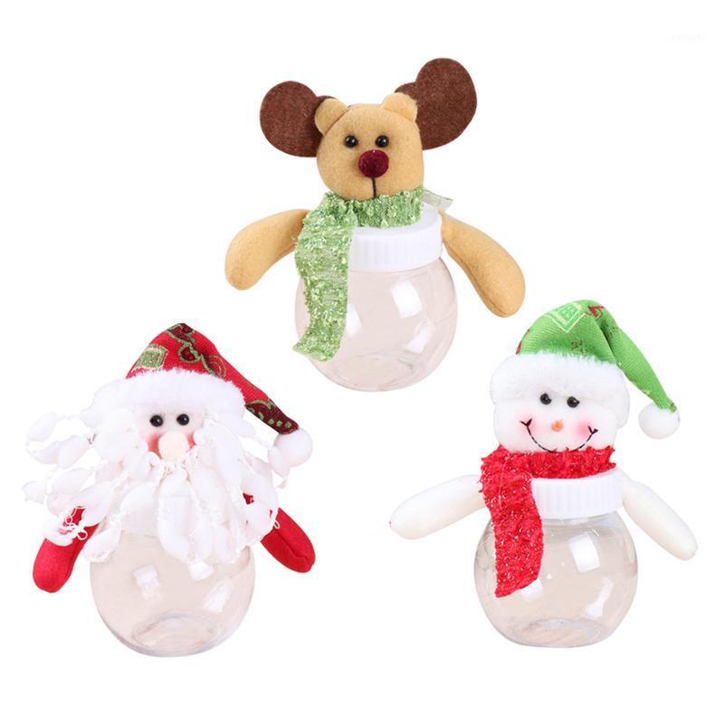 

Gift Wrap 3pcs Christmas Themed Candy Jar Empty Round Jars Cartoon Doll Storage Box Container Party Decoration (Santa, Snowman, Elk)1