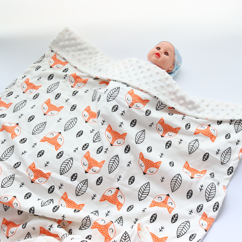 Baby Blanket Thermal Fleece Owl Floral Blanket Infant Swaddle Nap Receiving Stroller Wrap For Newborn Baby Bedding Bebe Blankets LJ201014