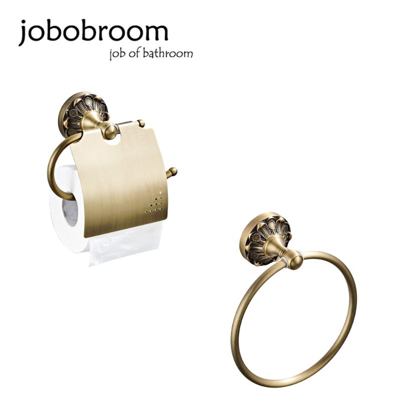 JOBOBROOM Bathroom Hardware Set And Old Bronze Color Bathroom Accessories Wall-Mounted Tissue Paper Holder And Towel Ring
JOBOBROOM Bathroom Hardware Set And Old Bronze Color Bathroom Accessories Wall-Mounted Tissue Paper Holder And Towel Ring