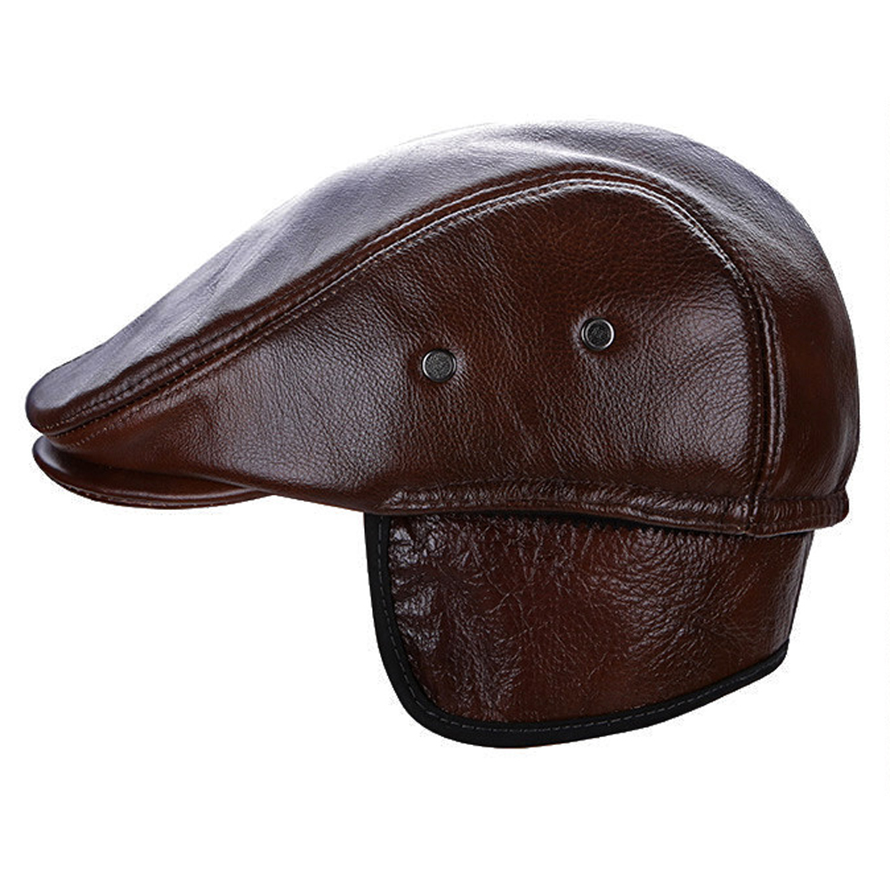 New winter for men royal berets warm earlap 100% natural male caps real leather newsboy cap, Brown
New winter for men royal berets warm earlap 100% natural male caps real leather newsboy cap, Brown