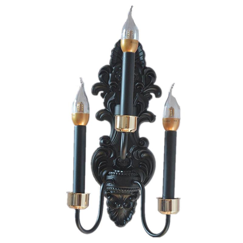 Wrought iron 3 head candle wall lamp American minimalist background wall bedside lamp aisle mirror front LED long
Wrought iron 3 head candle wall lamp American minimalist background wall bedside lamp aisle mirror front LED long