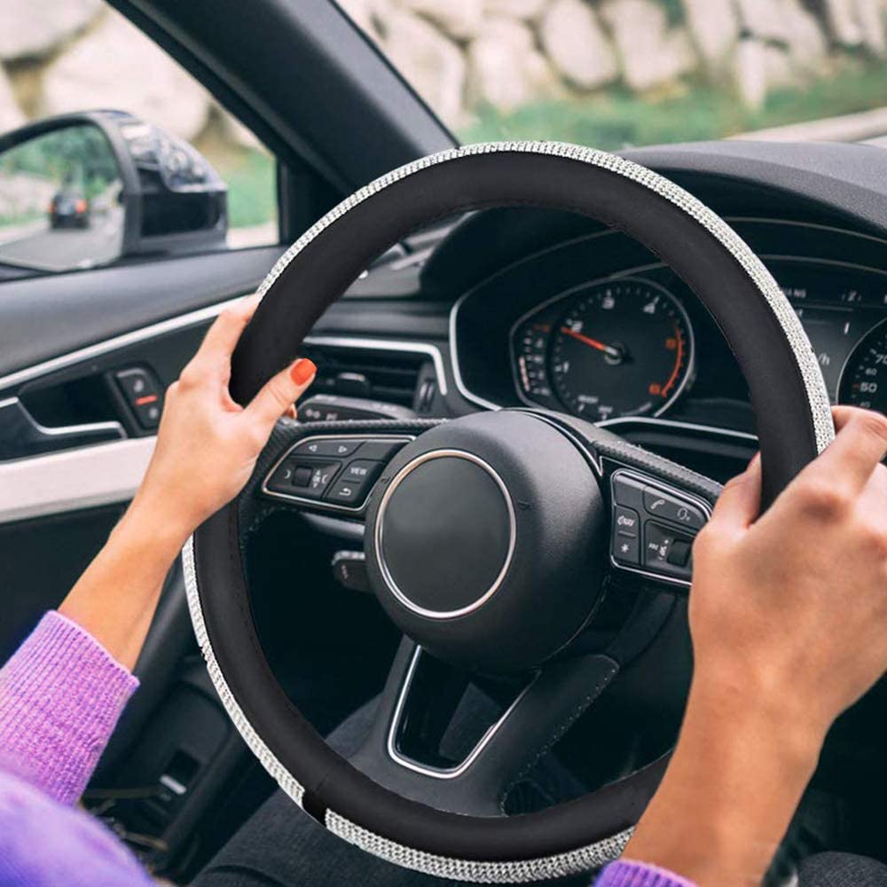 Diamond Leather Steering Wheel Cover Crystal Rhinestones Universal Fit 15 Inch Car Wheel Protector for Women GirlsB car dvr QC04
Diamond Leather Steering Wheel Cover Crystal Rhinestones Universal Fit 15 Inch Car Wheel Protector for Women GirlsB car dvr QC04