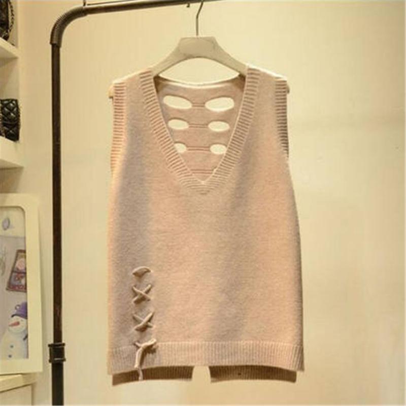 Women's Vests Spring Autumn 2022 Back Hollow V-neck Knitted Sweater Vest Female Sleeveless Strap Solid Color Pullover Women, Black;white
Women's Vests Spring Autumn 2022 Back Hollow V-neck Knitted Sweater Vest Female Sleeveless Strap Solid Color Pullover Women, Black;white