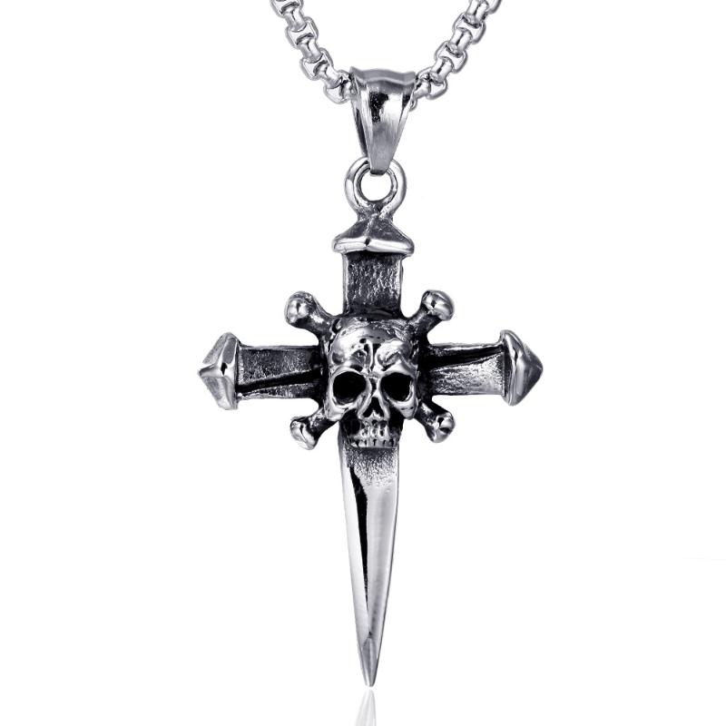Popular Occident personality necklace fashion personality jewelry titanium steel pendant skull cross
Popular Occident personality necklace fashion personality jewelry titanium steel pendant skull cross
