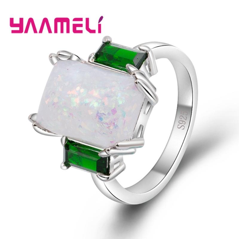 Fashion Square Opal/Zircon Stone Women Finger Rings White Fire Opal CZ Fashion Party Jewelry 925 Sterling Silver Bijoux
Fashion Square Opal/Zircon Stone Women Finger Rings White Fire Opal CZ Fashion Party Jewelry 925 Sterling Silver Bijoux