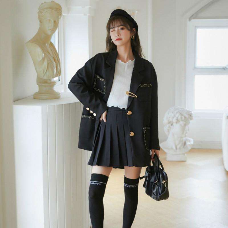 Vintage Simple Blazer Women Winter Autumn High Quality Casual Loose Black Blazer Casual Elegant Chaqueta Mujer Coat Women DE50XZ
Vintage Simple Blazer Women Winter Autumn High Quality Casual Loose Black Blazer Casual Elegant Chaqueta Mujer Coat Women DE50XZ