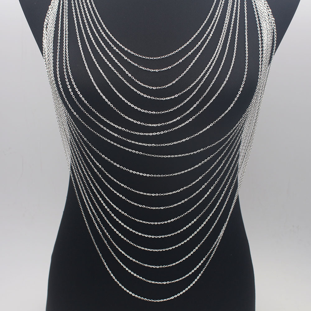 Body Jewelry Fashion Gold Color Body Belly Waist Chain Harness Necklace Womens Sexy Bikini Multilayer Body Chain Necklaces T200508