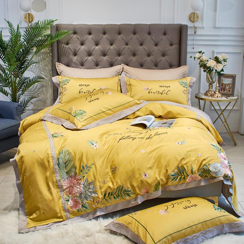TUTUBIRD 100% Egypt cotton Embroidery Bedding set yellow tropical forest flower embroider bedlinen girls Princess bedsheet, 01
TUTUBIRD 100% Egypt cotton Embroidery Bedding set yellow tropical forest flower embroider bedlinen girls Princess bedsheet, 01