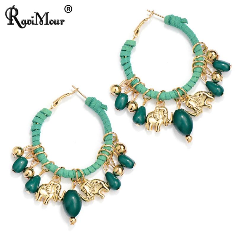 RAVINOUR Bohemian Boho Hoop Earrings for Women Jewelry Gold Elephant Charms Earings Beads Tassel Small Ear Cuff Vintage
RAVINOUR Bohemian Boho Hoop Earrings for Women Jewelry Gold Elephant Charms Earings Beads Tassel Small Ear Cuff Vintage