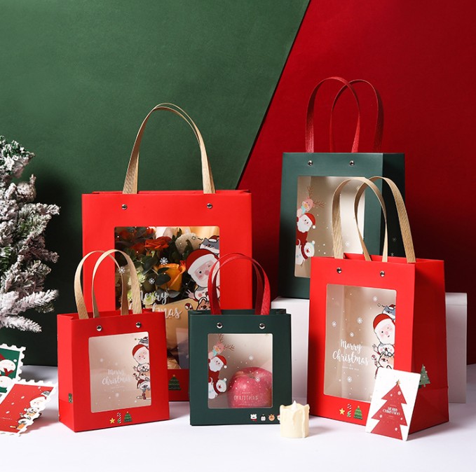 Christmas gift bag window opening creative high grade rivet paper bag cute cartoon gift candy packaging bag
Christmas gift bag window opening creative high grade rivet paper bag cute cartoon gift candy packaging bag