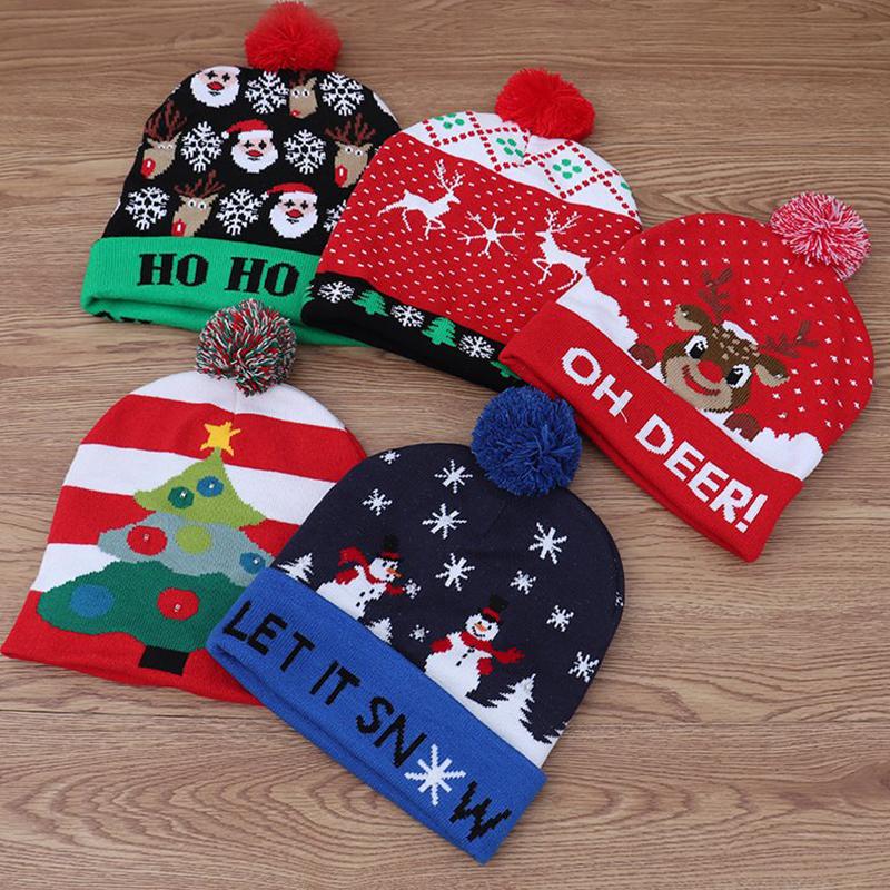 2021 New Year Decorations LED Christmas Light Up Knitted Hat Sweater Knitted Beanie Christmas Hat Gift for Kids Xmas 
2021 New Year Decorations LED Christmas Light Up Knitted Hat Sweater Knitted Beanie Christmas Hat Gift for Kids Xmas