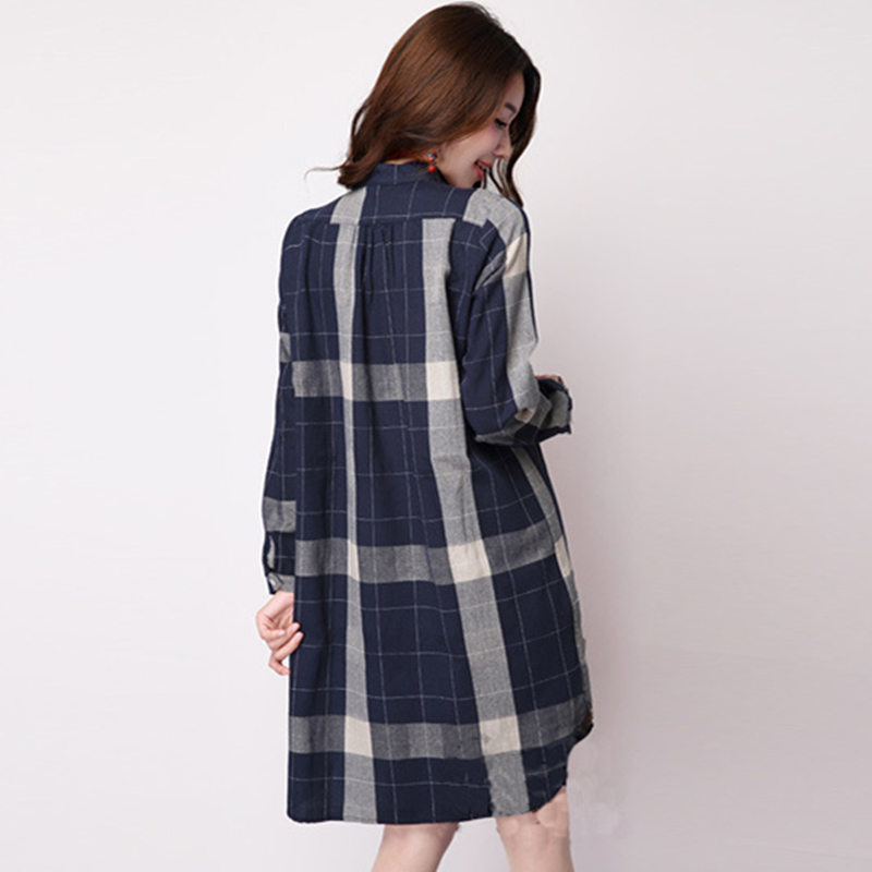 New fashion Women Shirt Dress Lady Loose Vintage Blouse Tops female Long Sleeve Casual Beach Dress Vestidos T200319