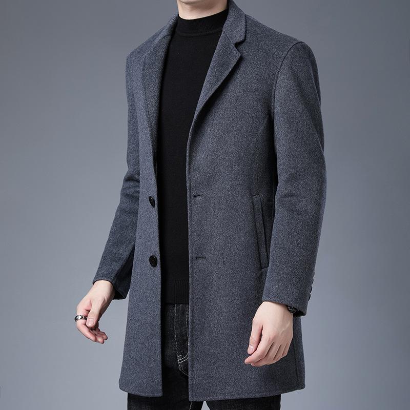 fall and winter cloth coat of long leisure business men's clothing of wool woolen cloth thickening detachable feather, Black
fall and winter cloth coat of long leisure business men's clothing of wool woolen cloth thickening detachable feather, Black