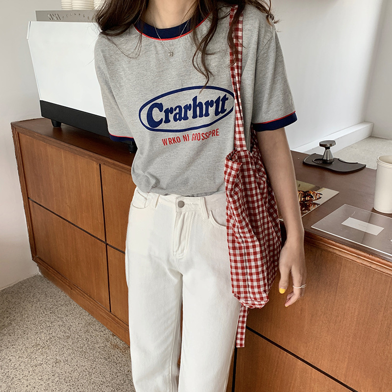 2021 New Women's clothes spring summer letter woman's T-shirt casual t-shirts veran mujer Round neck harajuku L2CL, Gray.
2021 New Women's clothes spring summer letter woman's T-shirt casual t-shirts veran mujer Round neck harajuku L2CL, Gray.