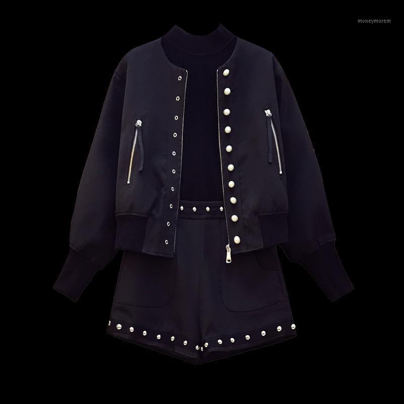 2020 Autumn New Younger Sister Coat & Short Wide-Legged Pants Suit Black 2 Pcs Clothing Set Outfit Plus Size Loose Jacket Top1, Trousers
2020 Autumn New Younger Sister Coat & Short Wide-Legged Pants Suit Black 2 Pcs Clothing Set Outfit Plus Size Loose Jacket Top1, Trousers