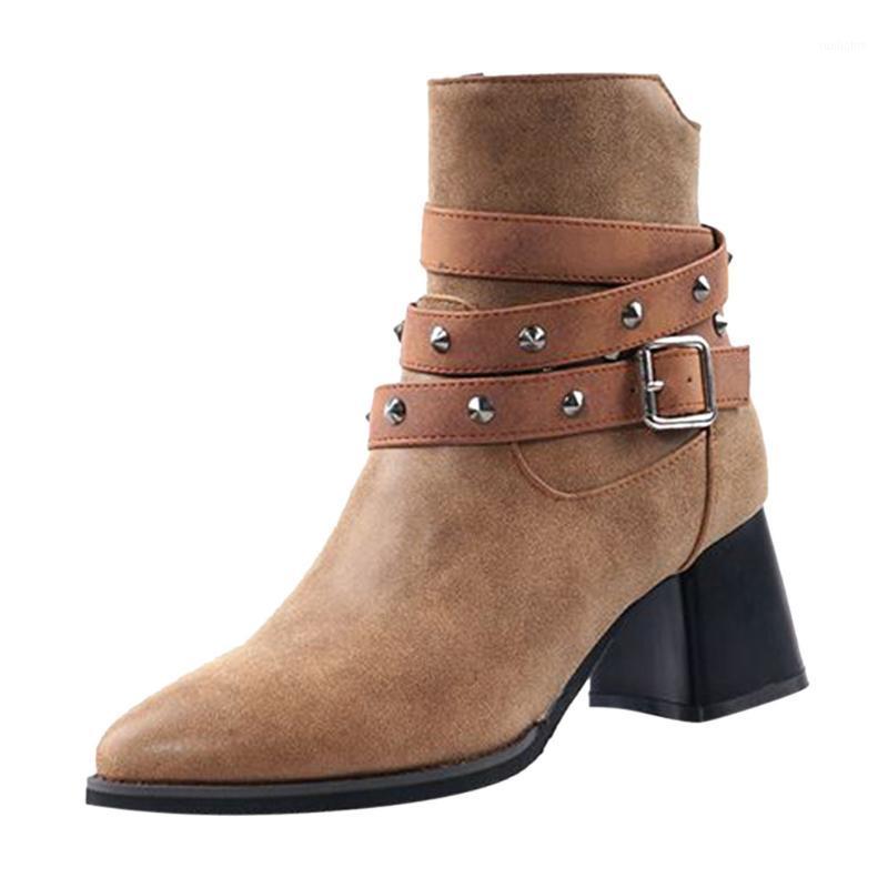 SAGACE Women's warm thick heel shoes leather rivet fashion buckle ladies zipper casual waterproof platform short boots 20201, Brown
SAGACE Women's warm thick heel shoes leather rivet fashion buckle ladies zipper casual waterproof platform short boots 20201, Brown