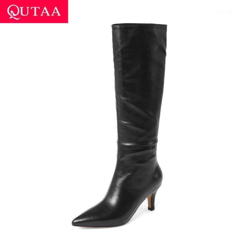 QUTAA 2021 Autumn Winter Thin High Heel Knee High Boots Pointed Toe Zipper Women Shoes Cow Leather PU Long Boots Size 34-391, White
QUTAA 2021 Autumn Winter Thin High Heel Knee High Boots Pointed Toe Zipper Women Shoes Cow Leather PU Long Boots Size 34-391, White