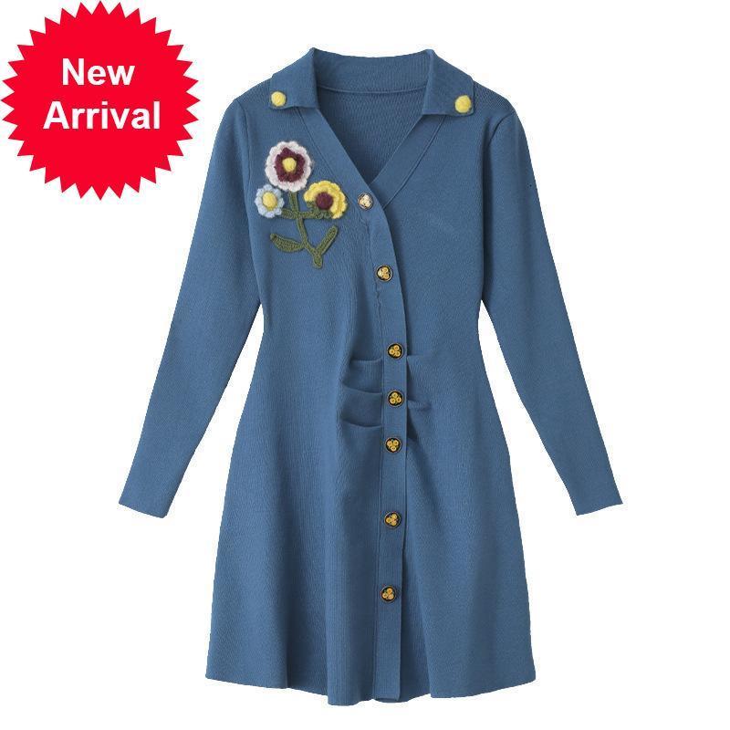 New Moda 2021 Feminina Do Vintage Elegante Mangas Compridas Fino Senhora Malha Floral Bordado Designer De Luxo Vestido Midi Inverno P3KX, Blue
New Moda 2021 Feminina Do Vintage Elegante Mangas Compridas Fino Senhora Malha Floral Bordado Designer De Luxo Vestido Midi Inverno P3KX, Blue
