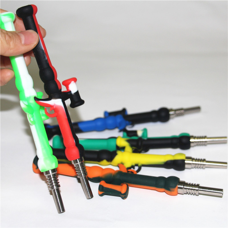 5pcs silicon Nectar nector Collector kit Concentrate smoke Pipe with 10mm GR2 Titanium Tip Dab Straw Oil Rigs silicone pipes
5pcs silicon Nectar nector Collector kit Concentrate smoke Pipe with 10mm GR2 Titanium Tip Dab Straw Oil Rigs silicone pipes