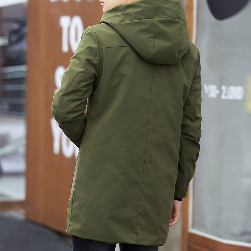 Winter Men's Hooded Slim Korean Parka: Cashmere Long Windbreaker Jacket Coat, Oversized 5Xl