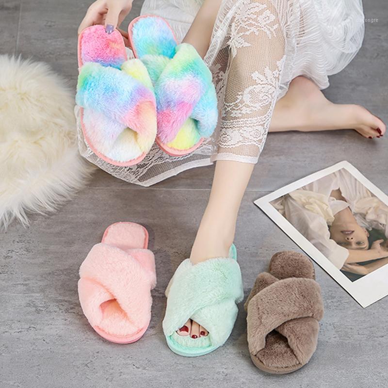 Indoor Furry cross band slippers women sandals women shoes rainbow color zapatos mujer flip flops comfy plush flat slides 20201, Pink
Indoor Furry cross band slippers women sandals women shoes rainbow color zapatos mujer flip flops comfy plush flat slides 20201, Pink