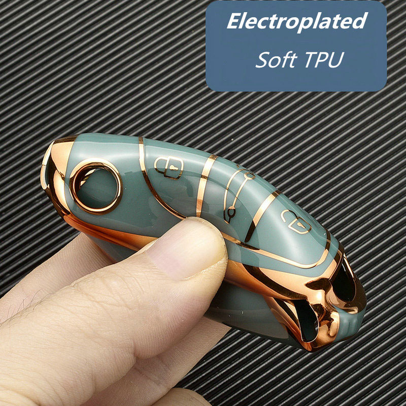 Fashion Gold Edge TPU Car Key Fob Cover Peugeot 306 407 807 DS DS3 DS4 DS6 For Citroen C1 C2 C3 C4 C5 XSARA PICA Auto Plating Keys Case