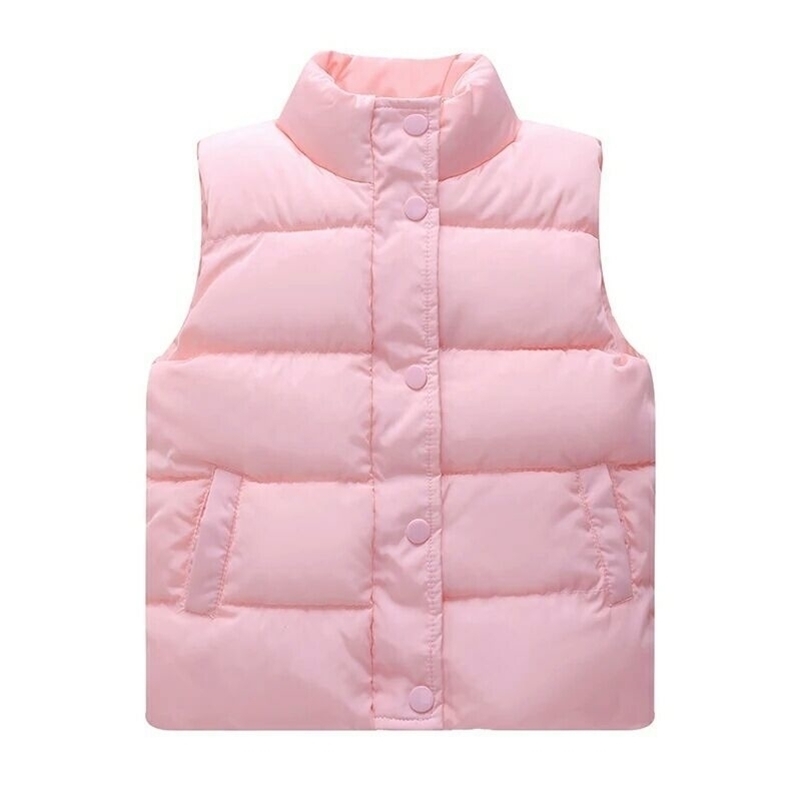 Autumn Winter Warm Baby Vest Children Down Cotton Jackets Thicken Waistcoat 3-8T Solid Color Baby Kids Clothes Stand Collar Coat 201106, Pink
Autumn Winter Warm Baby Vest Children Down Cotton Jackets Thicken Waistcoat 3-8T Solid Color Baby Kids Clothes Stand Collar Coat 201106, Pink