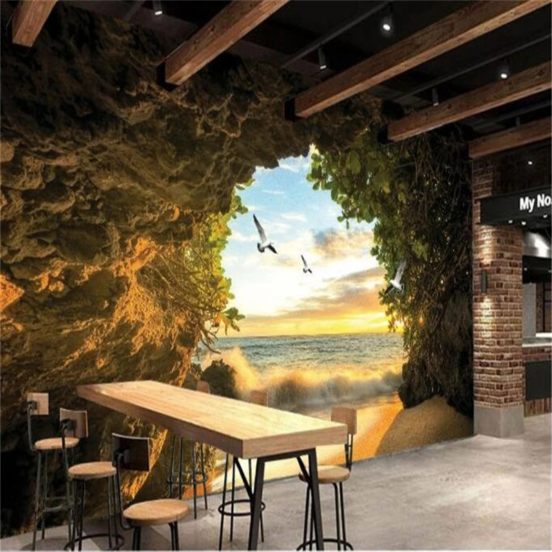 Custom Any Size 3D Wallpaper Home Decorative Mural Cave Photo walls Waterproof 3d customized wallpapers