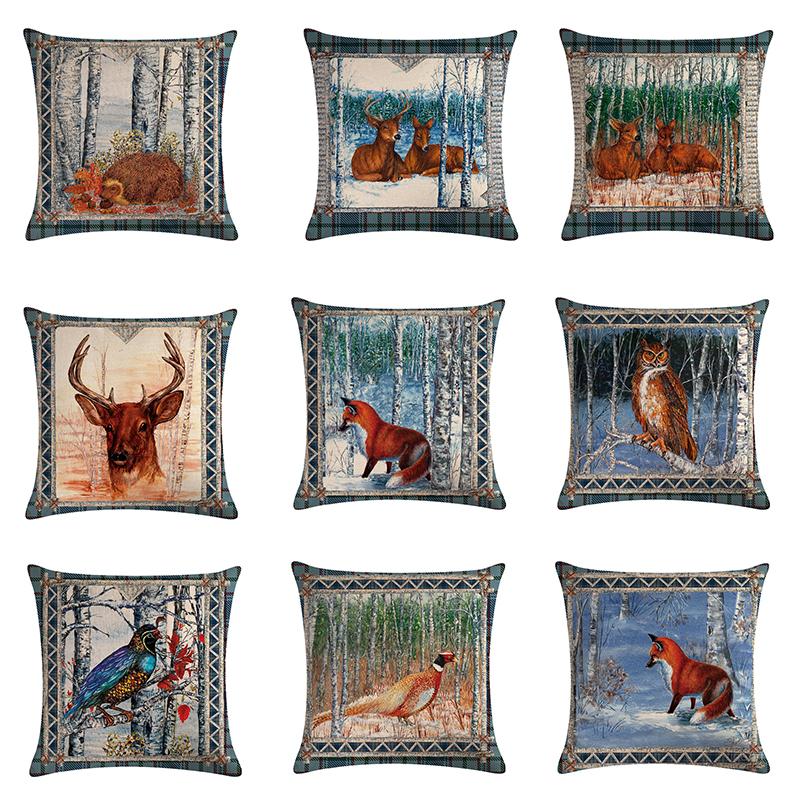 Plaid Animal Deer Cushion Cover Throw Pillowcase Home Decor Sofa Linen Square Printing Cojines Pillow Case L907, L90701 
Plaid Animal Deer Cushion Cover Throw Pillowcase Home Decor Sofa Linen Square Printing Cojines Pillow Case L907, L90701