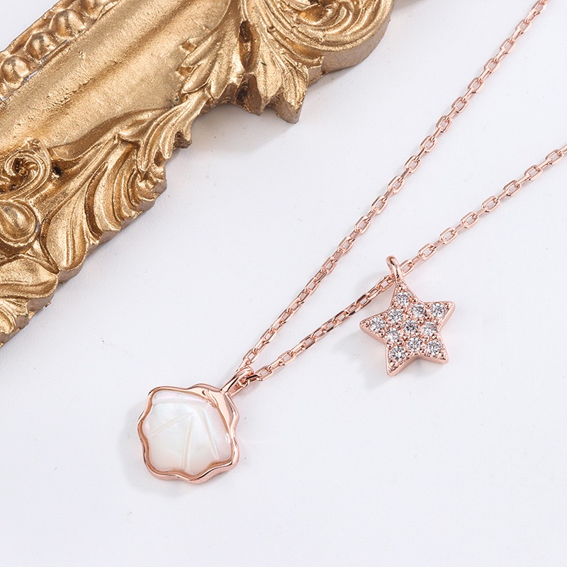 New life diamond necklace water shell gem sterling silver non-allergic non-fading plant necklace female
New life diamond necklace water shell gem sterling silver non-allergic non-fading plant necklace female