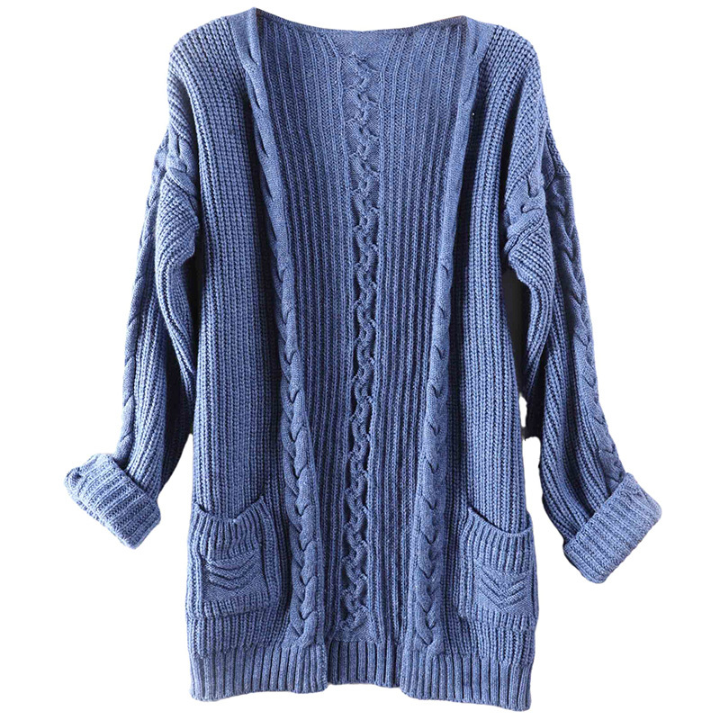 Cashmere Sweater Women Wool Fall Winter Thick Warm Soft Knit Cable Vintage Oversized Long Cardigan Women Long Winter Sweater 201222