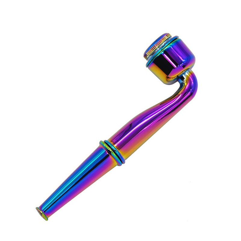 4 Color New Streamed Colorful Smoking Pipe Multi-Color Removable And Wahable Metal Pipe With Cap Free Delivery