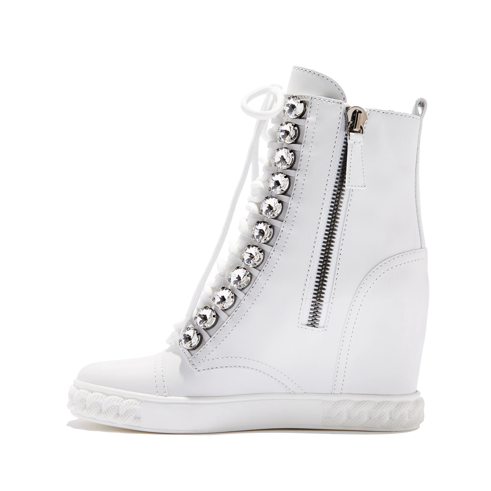 Cowhide Strass Female Granules Embellished Ankle Boots Indoor Height Increasing High Crystal Internal Wedge Sneaker T64s, Black
Cowhide Strass Female Granules Embellished Ankle Boots Indoor Height Increasing High Crystal Internal Wedge Sneaker T64s, Black
