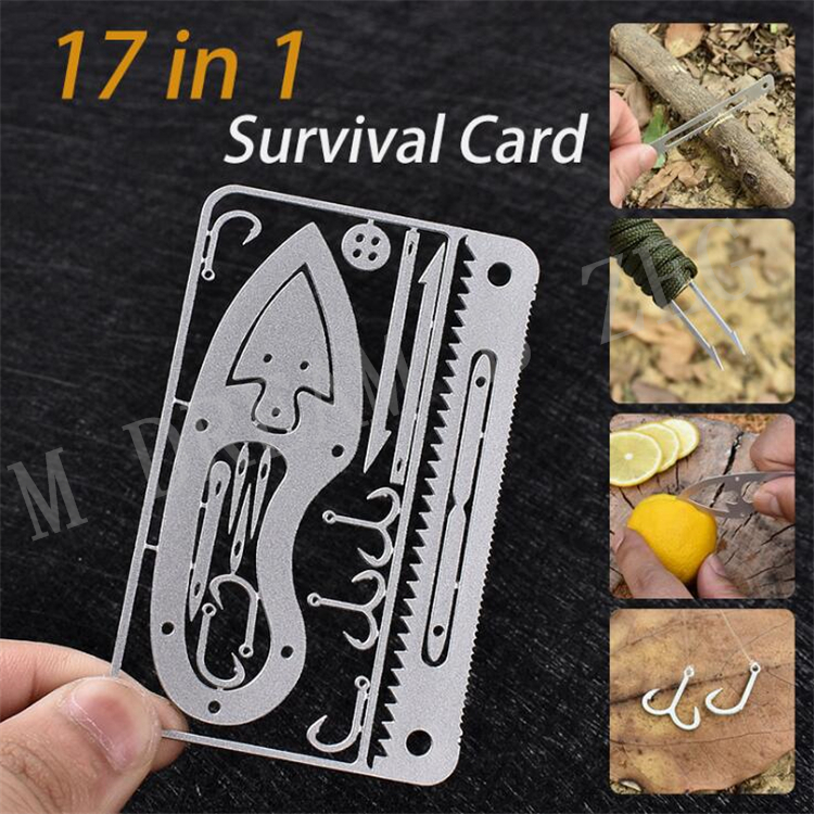 17 in 1 Portable Survival Card Outdoor Multifunction Tool Card Hunting Survival Camping Military Credit Card Knife Hook Fishing Gear
17 in 1 Portable Survival Card Outdoor Multifunction Tool Card Hunting Survival Camping Military Credit Card Knife Hook Fishing Gear