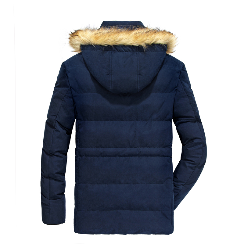 Winter Parka Men's Solid Jacket Arrival Thick Warm Coat Long Hooded Jacket Fur Collar Windproof Padded Coat Fashion Men 201128