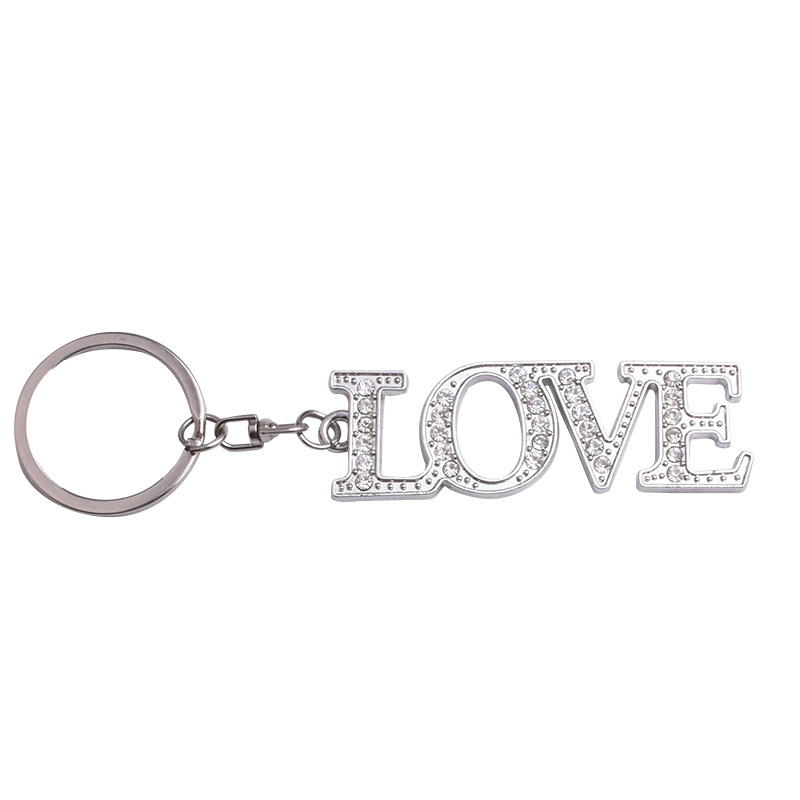 Romantic Diamond Letter KeyChain Pendant Metal LOVE Keyring Couple Key Chain Pendants Creative Decoration Accessories Gifts, Silver
Romantic Diamond Letter KeyChain Pendant Metal LOVE Keyring Couple Key Chain Pendants Creative Decoration Accessories Gifts, Silver