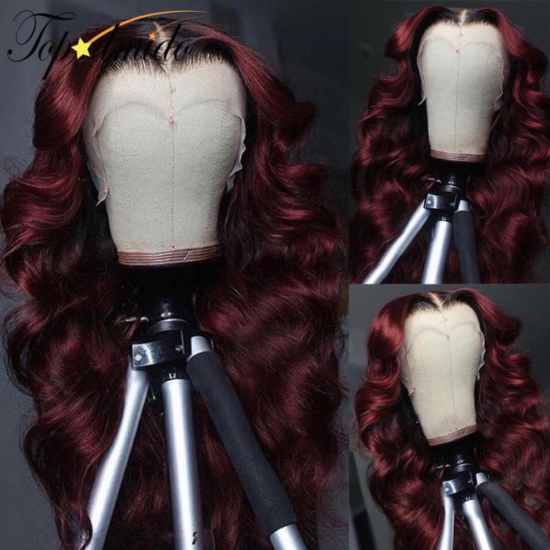 Topodmido 99J Color 13x6 Lace Front Wig with Baby Hair Brazilian Human Hair Wig with Middle Part Loose Wave Gluless Lace Wigs, As pic
Topodmido 99J Color 13x6 Lace Front Wig with Baby Hair Brazilian Human Hair Wig with Middle Part Loose Wave Gluless Lace Wigs, As pic