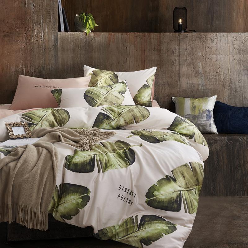 60s long-staple cotton digital printing satin four-piece set bed linen duvet cover bedding, As picture show
60s long-staple cotton digital printing satin four-piece set bed linen duvet cover bedding, As picture show