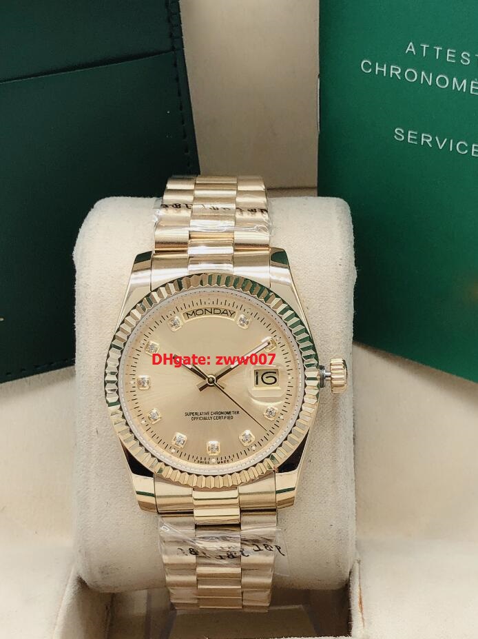 16 Style High Quality Watch 36mm Day-Date President Stainless Steel 18k Gold Asia 2813 Movement Mechanical Automatic Women's Mens Watches, Slivery;brown
16 Style High Quality Watch 36mm Day-Date President Stainless Steel 18k Gold Asia 2813 Movement Mechanical Automatic Women's Mens Watches, Slivery;brown
