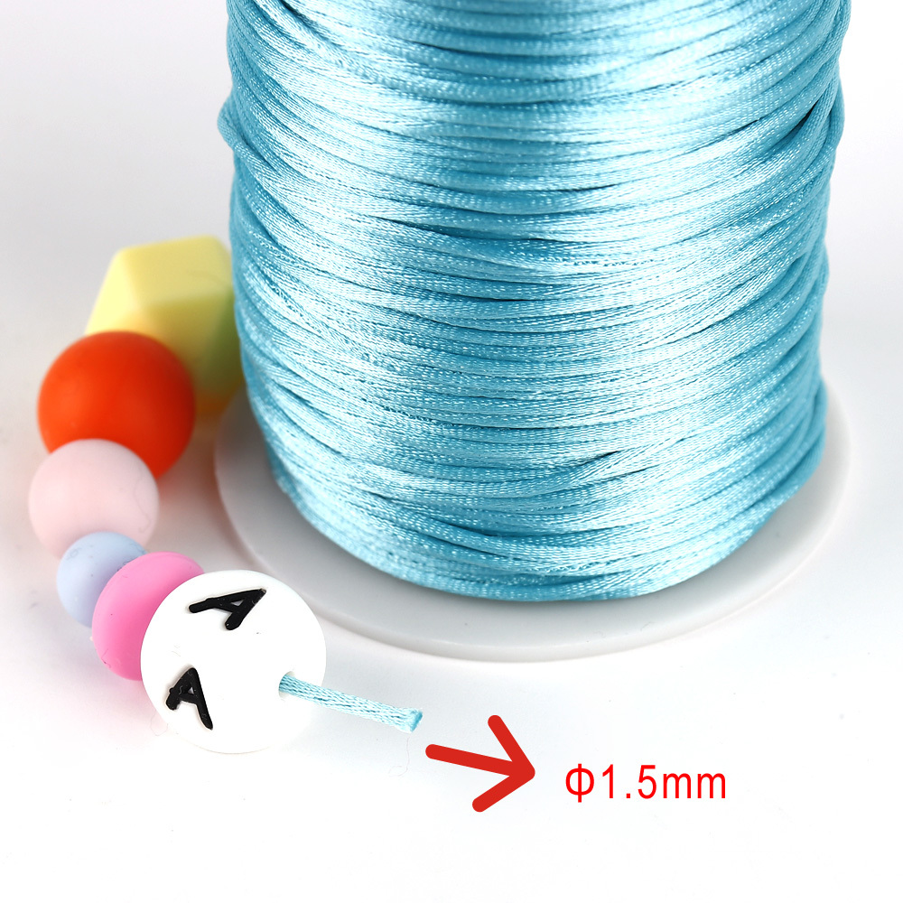 TYRY.HU 80 meter Silicone Beads Craft Making Teether Chain Accessories 1.5mm Satin Silk Nylon Cord For DIY Teething Necklace Y1221