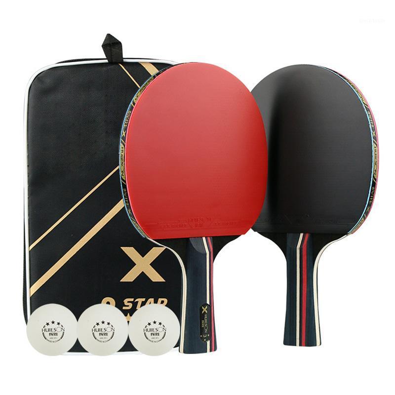 

New Table Tennis Bat Racket PingPong Paddle Long Short Handle Durable Bag 3 Balls XD881